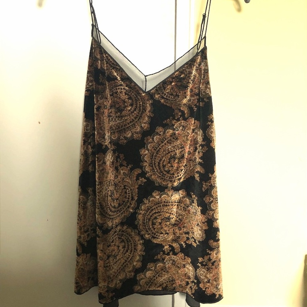 Free People Velvet Paisley Top